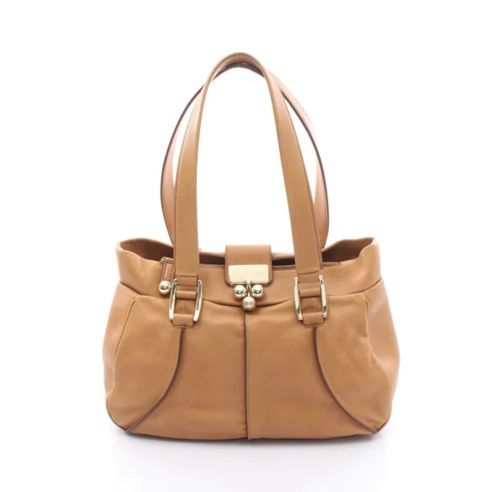 Celine Blossom Shoulder Bag Leather Brown